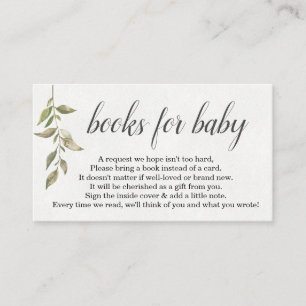 Watercolor Book Request for Baby Shower Invitation