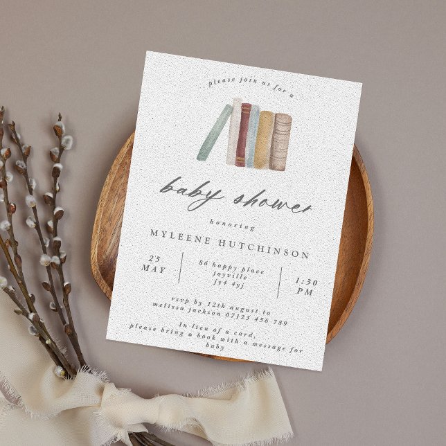 Watercolor Books Baby Shower Invitation (Creator Uploaded)