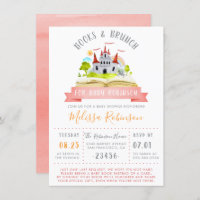 Watercolor Books & Brunch | Red Unisex Baby Shower