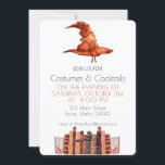 Watercolor Books Halloween Party  Invitation<br><div class="desc">Celebrate Halloween in style this year with these watercolor vintage inspired Halloweennvitations. The design is easy to personalise with your party details. Your guests will love receiving these book lover and witch hat Halloween invitations and will give them something fun to look forward to.</div>