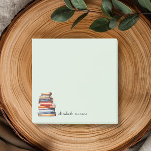 Watercolor Bookstack Personalised Post-it Notes