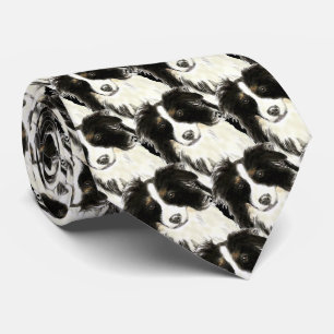 Watercolor Border Collie, Dog, Pet, Animal Tie