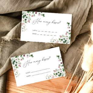 Watercolor Botanical Bridal Shower Game Enclosure  Card