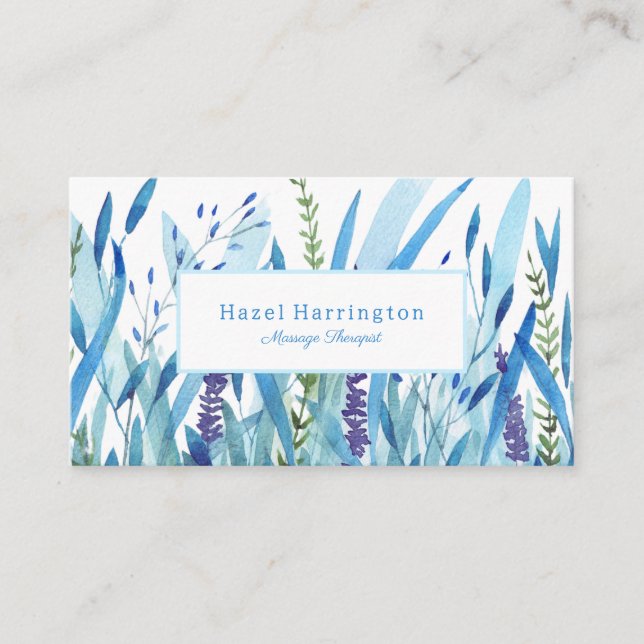 Watercolor Botanical Business Cards Customisable (Front)