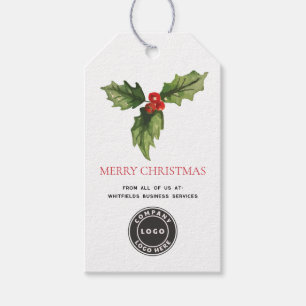 Watercolor Botanical Business Logo Christmas Gift Tags