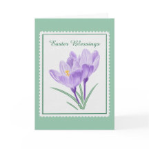 Watercolor Botanical Crocus Postage Stamp Easter