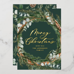 Watercolor botanical elegant script Christmas