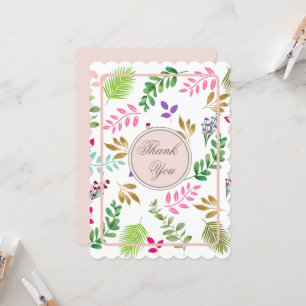 Watercolor Botanical Flat Card
