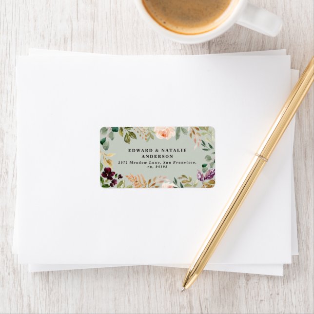 watercolor botanical floral and foliage label (Insitu)