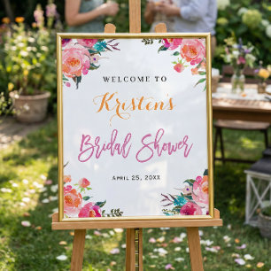 Watercolor Botanical Floral Bridal Shower Sign