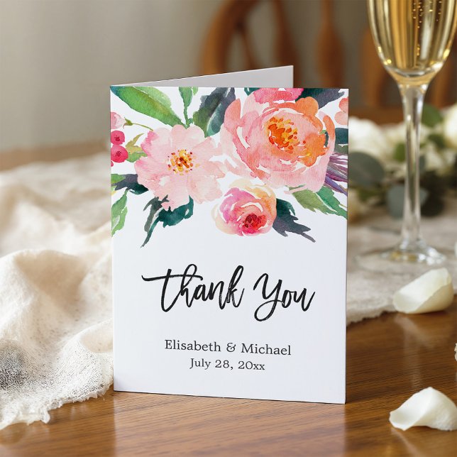 Watercolor Botanical Floral Calligraphy Thank You (Creator Uploaded)