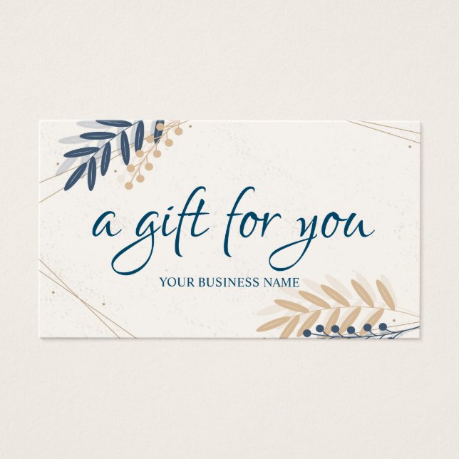 Watercolor botanical Foliage Gift Certificate (Front)