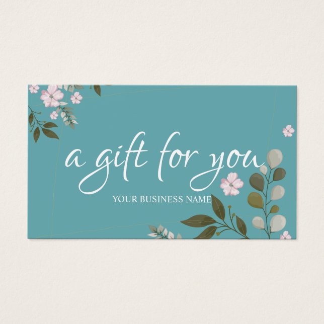 Watercolor botanical Foliage Gift Certificate (Front)