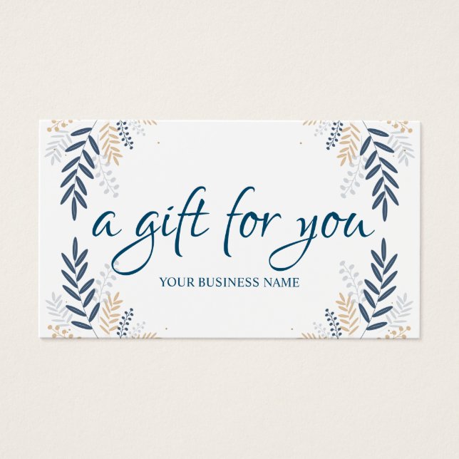 Watercolor botanical Foliage Gift Certificate (Front)