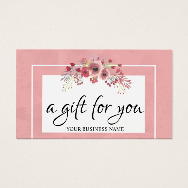 Watercolor botanical Foliage Gift Certificate (Front)