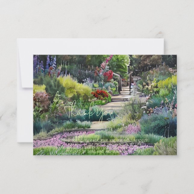 Watercolor botanical garden customisable card (Front)