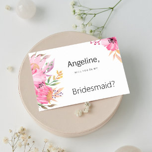 Watercolor botanical garden floral Bridesmaid Invitation