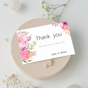 Watercolor botanical garden floral Thank You Invitation