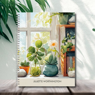 Watercolor Botanical Garden Personalised Notebook
