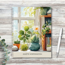 Watercolor Botanical Garden Personalised Notebook