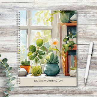 Watercolor Botanical Garden Personalised Notebook