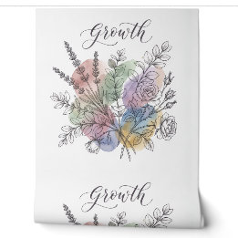 Watercolor Botanical Garden Smooth Vinyl Wallpaper
