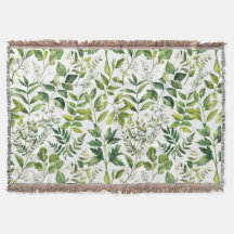 Watercolor Botanical Green leaves 