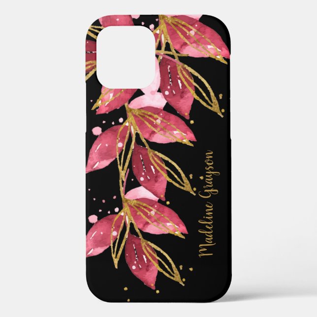 Watercolor Botanical Greenery Personalised Name Case-Mate iPhone Case (Back)