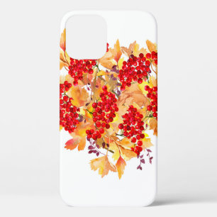 Watercolor botanical illustration. Heart shaped au iPhone 12 Case