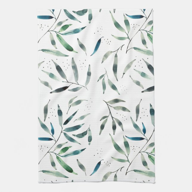 watercolor botanical kitchen towel (Vertical)