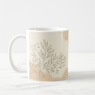 Watercolor Botanical Leaves Greenery Elegant Natur Coffee Mug