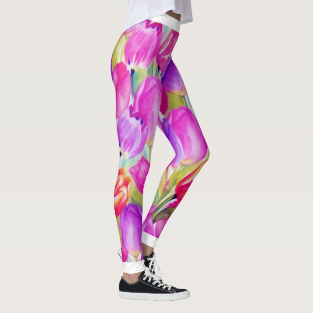 Watercolor botanical leggings (Right)
