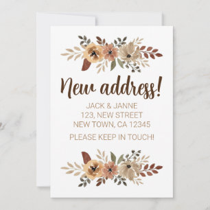 Watercolor Botanical New Address Announcement Card