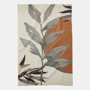 Watercolor Botanical Orange Tea Towel