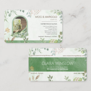 Watercolor Botanical Organic Soap Business Card