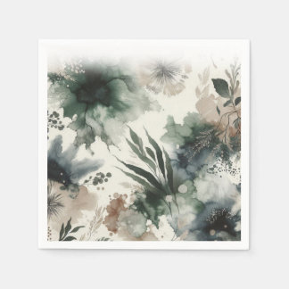 Watercolor Botanical Paper Napkins