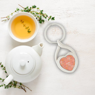 Watercolor botanical pattern orange Metal Keychain