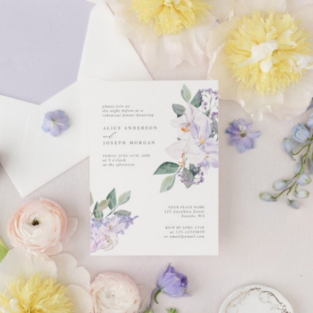 Watercolor Botanical Rehearsal Dinner  Invitation (Creator Uploaded)