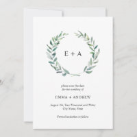 Watercolor Botanical Rustic Save the Date Card