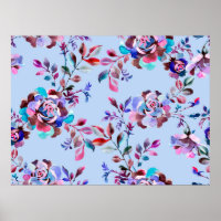 Watercolor botanical seamless pattern. Hand drawn