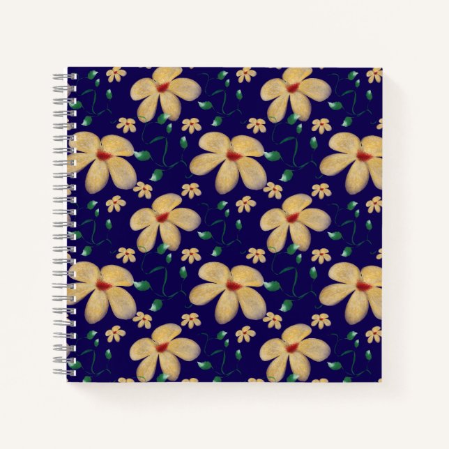 Watercolor Botanical Seamless Pattern   Notebook (Front)