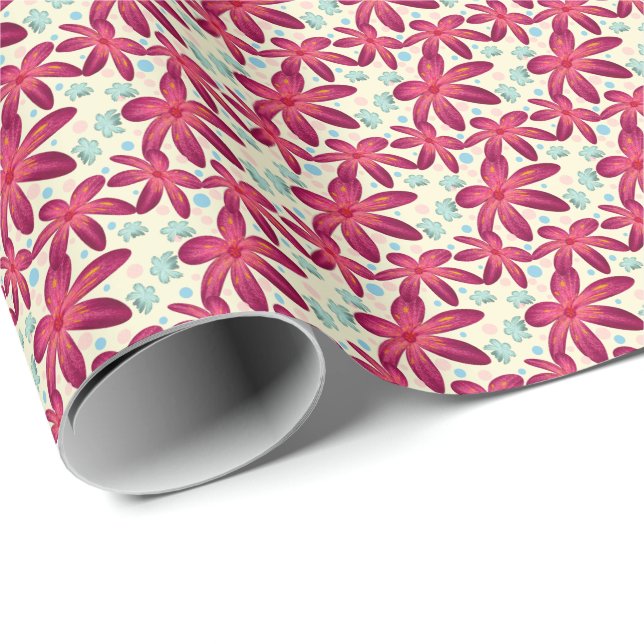Watercolor Botanical Seamless Pattern   Poster Wrapping Paper (Roll Corner)