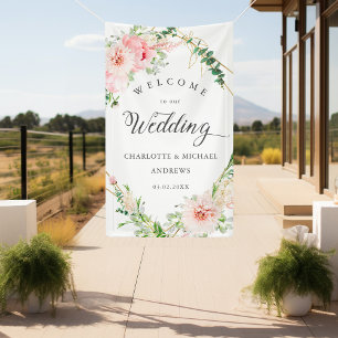 Watercolor Botanical Spring Geometric Wedding Banner