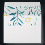 Watercolor Botanical Star of David Bar Bat Mitzvah Envelope<br><div class="desc">Perfect envelope for a bat mitzvah, bar mitzvah or other Jewish celebration! Hand made watercolor art for you on the inside! FULLY CUSTOMIZABLE! Click on “Personalise” above to edit the return address text. Click "edit using design tool" to adjust the fonts, colours and placements and to delete the back side...</div>