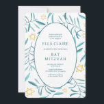 Watercolor Botanical Star of David Bar Bat Mitzvah Invitation<br><div class="desc">Perfect card to announce a bat mitzvah, bar mitzvah or other Jewish celebration! Hand made watercolor art for you on the front and back side! FULLY CUSTOMIZABLE! Click on “Personalise” above to edit the text. Click "edit using design tool" to adjust the fonts, colours and placements and to delete the...</div>