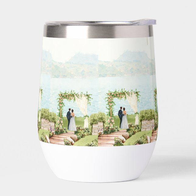 Watercolor Botanical Wedding Mug – Guest Favor (Left)
