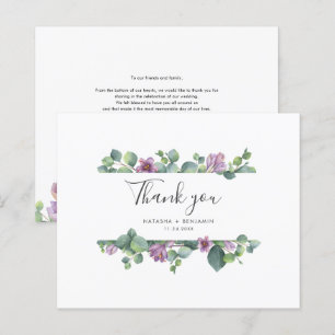 Watercolor Botanical Wedding Thank You Card