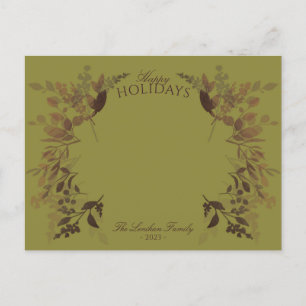 Watercolor Botanicals Postcard Green