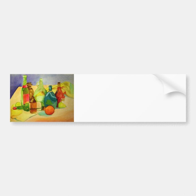 Watercolor Bottles Bumper Sticker (Front)