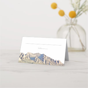 Watercolor Boulder Colorado Flatirons Name Place Card